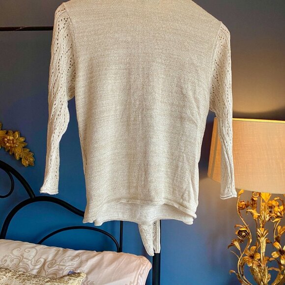 Gold Long Sleeved Knit Two Piece Illusion Sweater - Picture 9 of 13